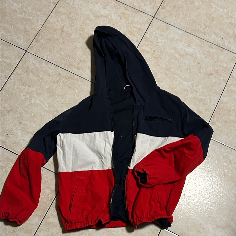 Brandy Melville Red, White, and Black Jacket